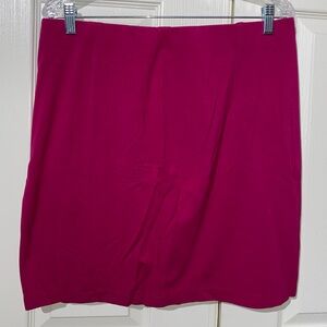 Pink Zip Up Mini Skirt